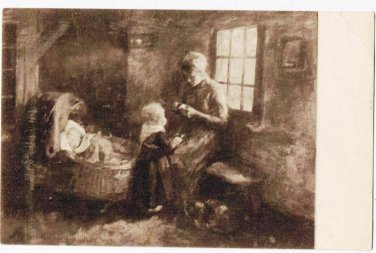 Art Postcard Amsterdam Rijksmuseum Albert Neuhuys Near The Cradle