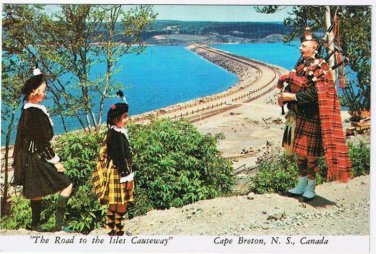 Cape Breton Nova Scotia Postcard The Road To The Isles Causeway Strait of Canso
