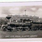 Manitoba Photo RPPC First CPR Engine To Enter Winnipeg 1877 Lady Dufferin