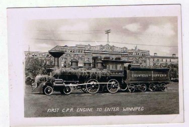 Manitoba Photo RPPC First CPR Engine To Enter Winnipeg 1877 Lady Dufferin