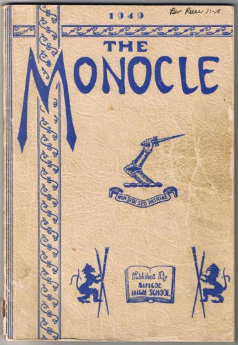 The Monocle 1949 Yearbook Simcoe High School Dedication War Memorial Plaque