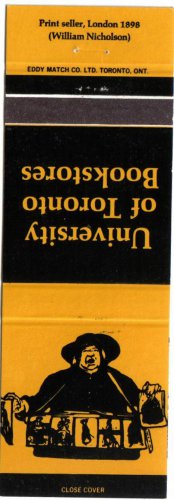 Ontario Matchbook Cover University Toronto Bookstores Yellow Print Seller Eddy