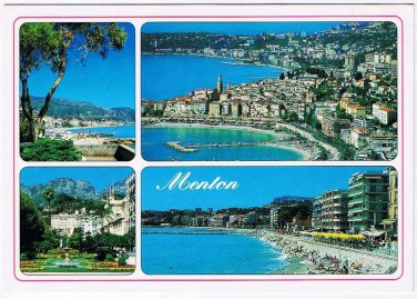 France Postcard Menton Cote d'Azur Frenchy Riviera Multi View