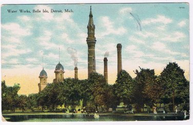 Michigan Postcard Detroit Belle Isle Water Works