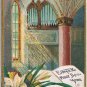 Holiday Postcard Embossed Easter Peace Be Yours Lilies Church Windows 1915