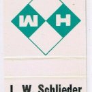 Matchbook Cover LW Schlieder Sheboygan Wisconsin