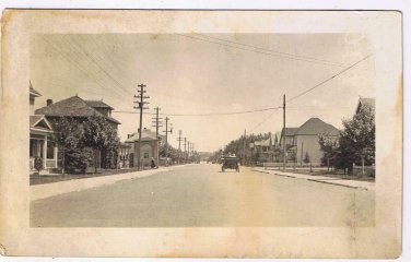 Landscape Postcard RPPC Early Car Main Street