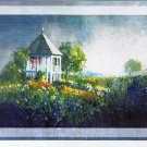 Art Postcard Gazebo Flower Garden