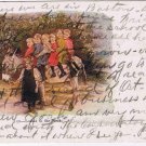 Comic Postcard Loaded To The Neck 6 Kids On Donkey 1906 Cumberland MD Postmark