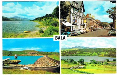 United Kingdom UK Postcard Bala Lake Dee Bridge Lake Celyn High St