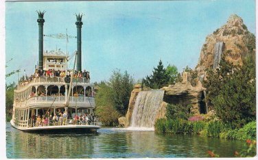 Postcard Mark Twain Steamboat Cascade Peak Disneyland California