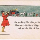 Christmas Card Trumpeter Horses & Carriage Plain Back