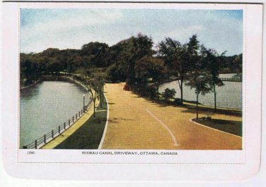 Ottawa Ontario Postcard Folkard Rideau Canal Driveway