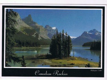 British Columbia Postcard Maligne Lake Spirit Island Jasper National Park