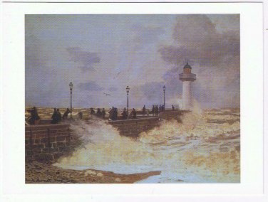 Art Postcard Monet The Jetty At Le Havre