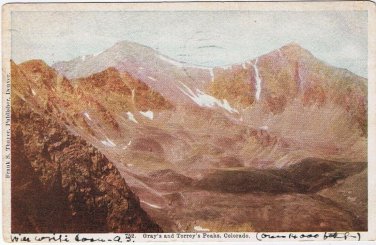 Postcard Gray's & Torrey's Peaks Colorado Frank Thayer 1907