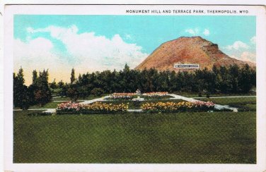 Postcard Monument Hill & Terrace Park Thermopolis Wyoming