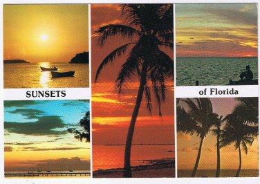 Postcard Sunsets Of Florida Multi View Gulfstream Card