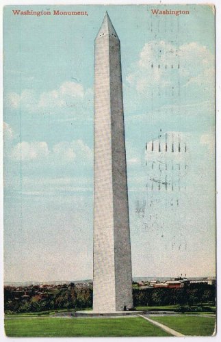 Postcard Washington Monument Washington DC 1911