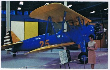 Postcard Airplane Stearman PT-13D Kaydet Biplance Trainer