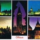 Ontario Postcard Ottawa Night Mood Parliament Buildings