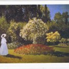 Art Postcard Monet Lady In Garden At Sainte Adresse Jeanne Marguerite Lecadre