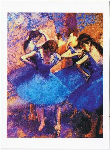 Art Postcard Edgar Degas Dancers In Blue