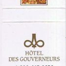Matchbook Cover Hotel Des Gouverneurs Sainte Foy