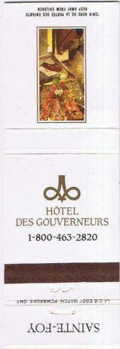 Matchbook Cover Hotel Des Gouverneurs Sainte Foy