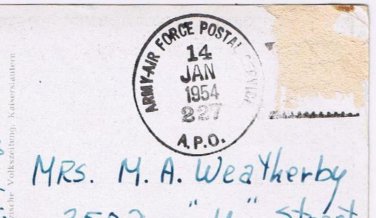 Italy Postcard Anzio Army Air Force Postal Service APO 227 1954