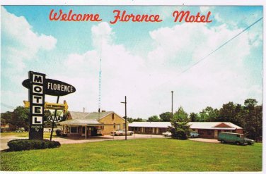 Postcard Welcome Florence Motel Florence Kentucky