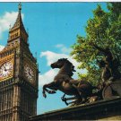 Postcard Big Ben & Boadicea Statue London England UK