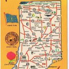 Indiana Postcard Pictorial Map