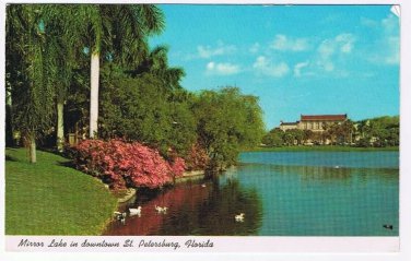 Florida Postcard St Petersburg Downtown Mirror Lake