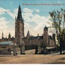 Ontario Postcard Ottawa Western Entrance Parliament Buildings circa 1920