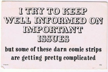 Comic Funny Postcard Informed Comic Strips No 454 1975 Universal Crafts Toronto