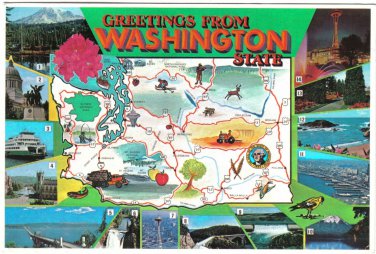 Washington Postcard Greetings From Washington State Multi View