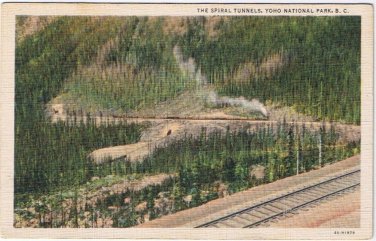 Postcard RPPC Lower Spiral Tunnel Field British Columbia Byron Harmon
