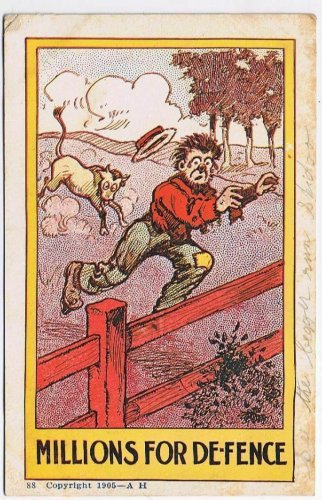 Comic Postcard Millions For Defence AH Bull Chasing Man Undivided