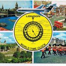 United Kingdom UK Postcard London World Time Clock Multi View