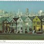 California Postcard San Francisco Victorian Houses At Night