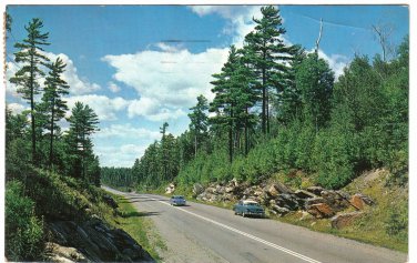 Ontario Postcard North Bay Highway Near Marten River