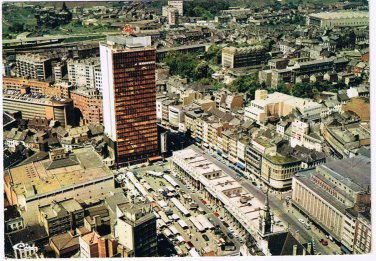 France Postcard Charleroi Boulevard Thirou & Centre Albert Aerial View
