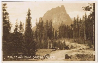 Postcard RPPC At Johnson Canyon Banff Alberta Byron Harmon Along The CPR Line