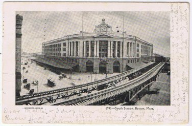 Postcard South Station Boston Massachusetts