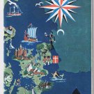 Denmark Map Trans Canada Airlines Air Canada 1961