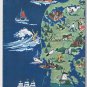 Denmark Map Trans Canada Airlines Air Canada 1961