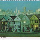 California Postcard San Francisco At Night Victorian Houses