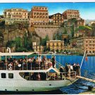 Italy Postcard Sorrento Harbour & Vittoria Hotel River Cruise Boat