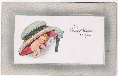 Postcard Happy Easter To You Large Bonnet Hand Mirror Angel